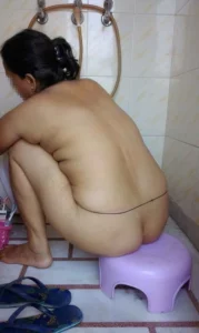 naked in the bathroom