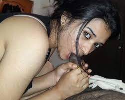 stunning Indian girl sucking long cock