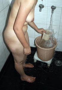 bathing naked booty hot