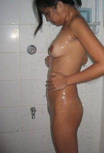 bathing naked horny babe