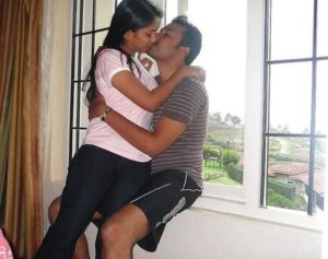 Desi Couple kissing window