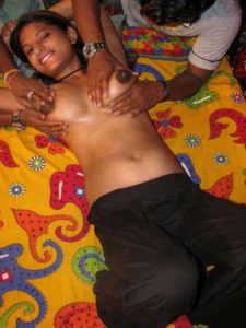 Desi Couple hot big boobs pressed