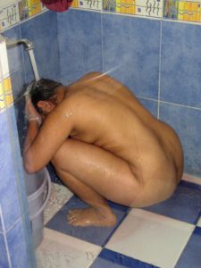 Taking bath naked pic