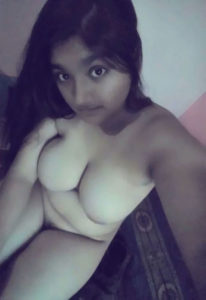 Indian desi babe enjoying booby show