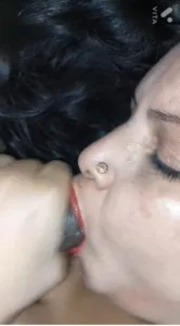 Indian chubby babe blowjob closeup